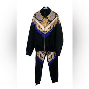 Versace Baroque Tow Piece Set Track Jacket And Pants  Tracksuit Size XL.